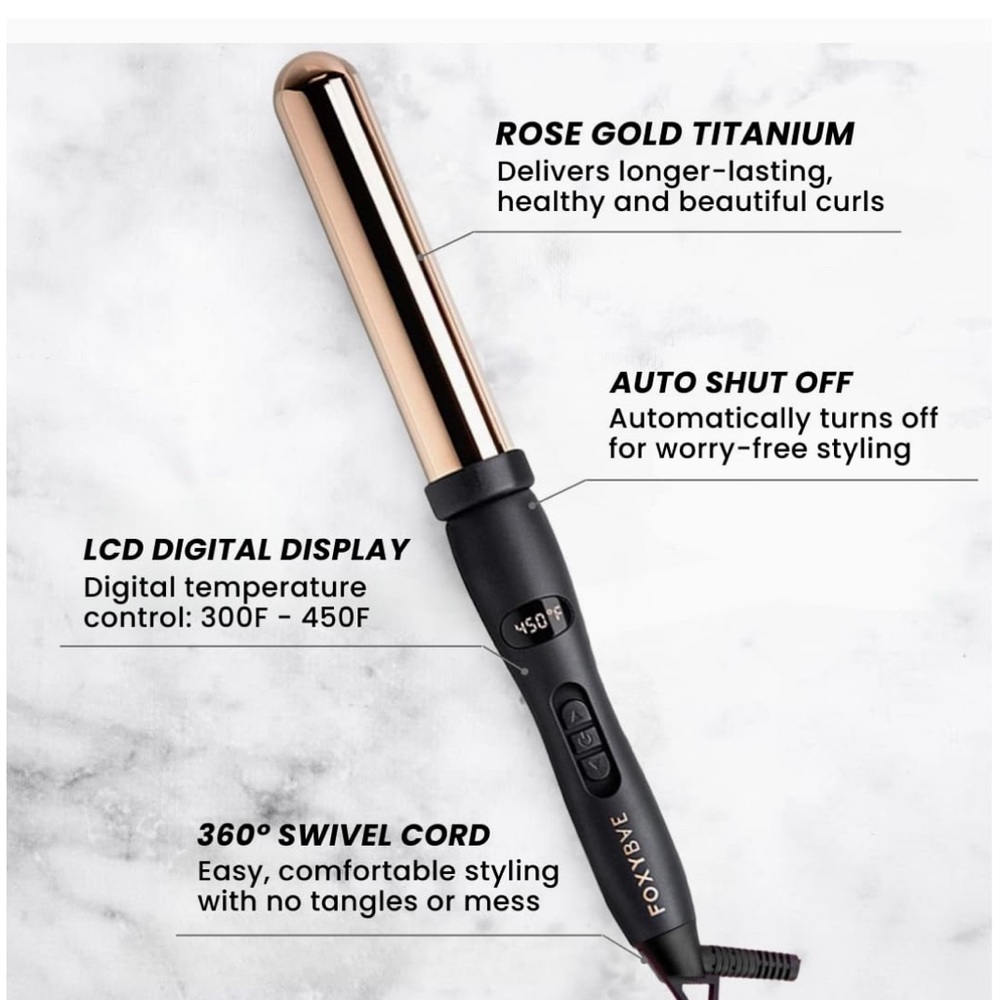 Foxy Bae Rose Gold WANDERLUX 32MM curling wand